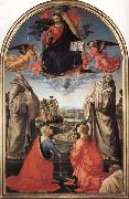 Domenicho Ghirlandaio Christus in der Gloriole mit den Heiligen Bendikt,Romuald,Attinea und Grecinana oil painting